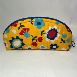 Handmade Yellow Floral Quilted Wristlet Clutch